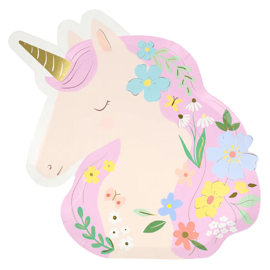 Meri Meri Meadow Unicorn Shaped Plates